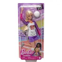 Barbie Poup e et accessoires, poup e de joueur de volley-ball de carri re Made to Move avec uniforme et ballon, HKT72