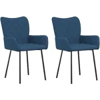 vidaXL Chaise de salle à manger 2 pcs. Bleu Tissu