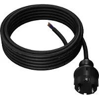AWTOOLS PRZEWÓD Z WTYCZKĄ 3m 2x1,0 CZARNY H05VV-F (3 m), Câble d'alimentation, Noir