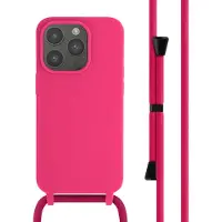 IMoshion Coque en silicone avec cordon pour Apple iPhone 14 Pro - Fluor Roze