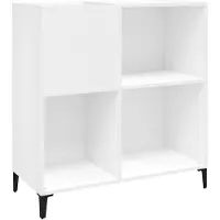 vidaXL Armoire à disques blanc 84,5x38x89 cm bois d'ingénierie