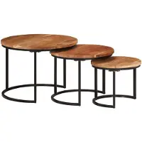 vidaXL - Set de table - 3 - st - massif - Bois d'acacia
