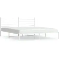 vidaXL Cadre de lit avec tête de lit en métal blanc 183x213 cm