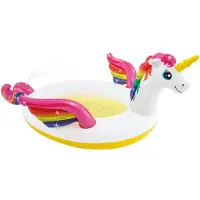 Intex Piscine à pulvérisation Forme de licorne 272x193x104 cm