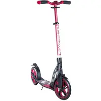 360° degrees SIX DEGREES Aluminium Scooter avec mécanisme de pliage et béquille, 230/215 mm, ABEC 7, hauteur réglable, GS-approuvé, rouge