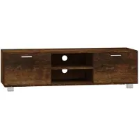 vidaXL Armoire TV chêne fumé 140x40,5x35 cm Bois composite