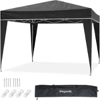 LifeGoods Tonnelle de jardin - - 3x3 m - Pliable - Imperméable - Avec sac de transport - Noir