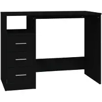 vidaXL Bureau avec tiroirs noir 102x50x76 cm bois composite