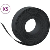 vidaXL Bordure de pelouse 5 pcs. noir 10 m 15 cm polyéthylène