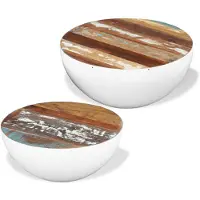 vidaXL Ensemble de 2 tables basses en forme de coupe Vieux bois massif