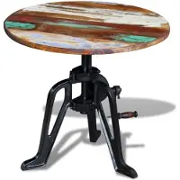 vidaXL Table auxiliaire Bois de récupération massif Fonte 60x(42-63)cm