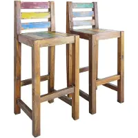 vidaXL Tabouret de bar 2 pcs. Vieux bois