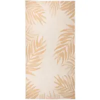 vidaXL Tapis à tissage plat d'extérieur 100x200 cm Motif de feuille
