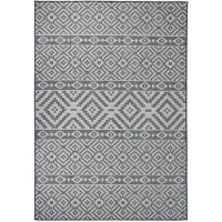 vidaXL Tapis à tissage plat d'extérieur 160x230 cm Rayures bleues