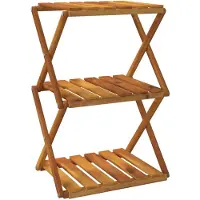 vidaXL Étagère pliante 3 étagères Marron 43x31x63 cm Bois massif Acacia