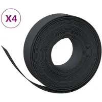 vidaXL Bordure de pelouse 4 pcs noir 10 m 15 cm polyéthylène