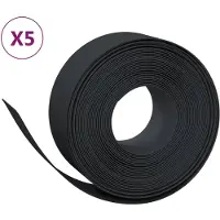 vidaXL Bordure de pelouse 5 pcs. noir 10 m 20 cm polyéthylène