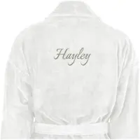 Yoursurprise Peignoir éponge pour femmes - avec prénom - Blanc L/XL