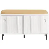 SoBuy Banc à Chaussures avec Assise - Meuble Entrée Blanc