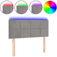 vidaXL Tête de lit LED gris clair 80x5x78/88 cm velours