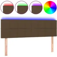 vidaXL Tête de lit LED brun foncé 144x5x78/88 cm Tissu