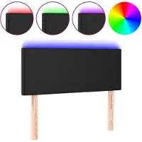 vidaXL Tête de lit LED noir 100x5x78/88 cm similicuir