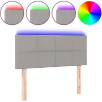 vidaXL Tête de lit LED gris clair 80x5x78/88 cm Tissu