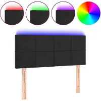 vidaXL LED Tête de lit noir 80x5x78/88 cm velours