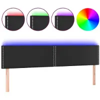 vidaXL Tête de lit LED noir 180x5x78/88 cm similicuir