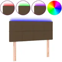 vidaXL Tête de lit LED brun foncé 90x5x78/88 cm Tissu