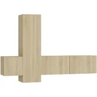 vidaXL Ensemble d'armoires TV 3 pièces en bois composite chêne Sonoma