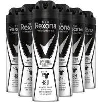Rexona 6 déodorants en spray pour homme « Invisible » noir et blanc, 150 ml