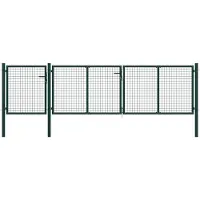 vidaXL Portail de jardin en acier vert 400 x 75 cm