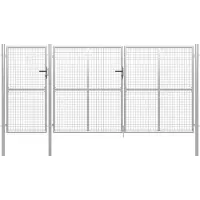 vidaXL Portail de jardin en acier 400 x 150 cm argenté