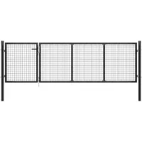 vidaXL Portail de jardin en acier 350 x 75 cm anthracite