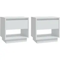 vidaXL Tables de chevet 2 pcs Blanc 45x34x44 cm bois d'ingénierie