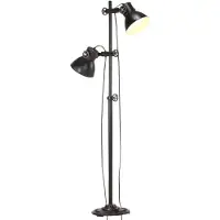 vidaXL Lampadaire 2 flammes noir E27 Fonte