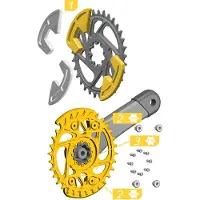 Sram Protection de plateau XX Chain Guard Bash Guard 32 dents pour pédalier Eagle AXS XX Transmission – Aluminium, argent/noir