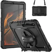Accezz Coque arrière Defender XT Samsung Galaxy Tab S8 Plus / S7 Plus / S7 FE 5G - Noir