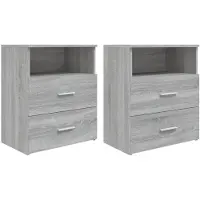 vidaXL Tables de chevet 2 pcs Sonoma gris 50x32x60 cm