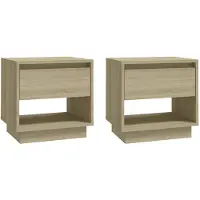 vidaXL Tables de chevet 2 pcs Chêne sonoma 45x34x44 cm Bois ingénierie