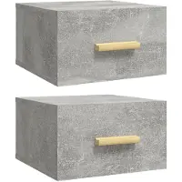 vidaXL Tables de chevet murales 2 pcs gris béton 35x35x20 cm