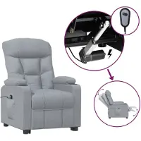 vidaXL Fauteuil relax électrique gris clair Tissu