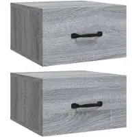 vidaXL Tables de chevet murales 2 pcs Sonoma gris 35x35x20 cm