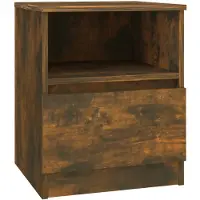 vidaXL Table de chevet chêne fumé 40x40x50 cm bois d'ingénierie