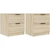 vidaXL Tables de chevet 2 pcs Chêne Sonoma Bois d'ingénierie