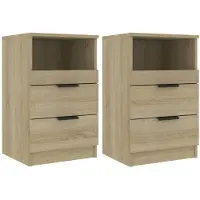 vidaXL Tables de chevet 2 pcs Chêne Sonoma Bois d'ingénierie