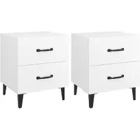 vidaXL - Tables de nuit - 2 - pcs - 40x35x47,5 - cm - blanc