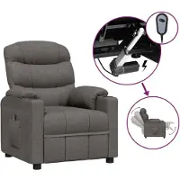 vidaXL Fauteuil relax électrique gris foncé Tissu