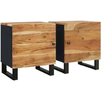 vidaXL Tables de chevet 2 pcs 40x33x46 cm Bois d'acacia massif